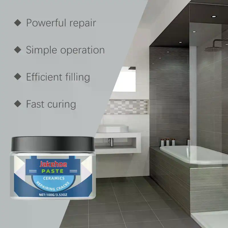 Ceramic Tile Floor - 磁器修理パテ セラミック浴槽補修剤 浴槽タイル補修 100g タイル補修剤接着剤 大理石床タイルの穴補修