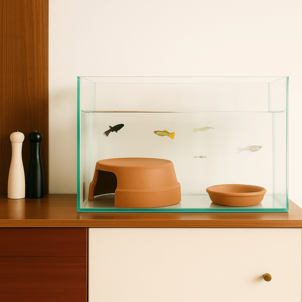 Hide Cave Ceramic - 多機能セラミック製爬虫類隠れ家ボックス、装飾的なカメの隠れ家入り口、家庭用爬虫類洞窟