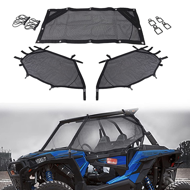 Screen Top Mesh - ガラスの窓の保護,フロント,リア,ソフトトップ,サンバイザー,utv偏光用,rzr