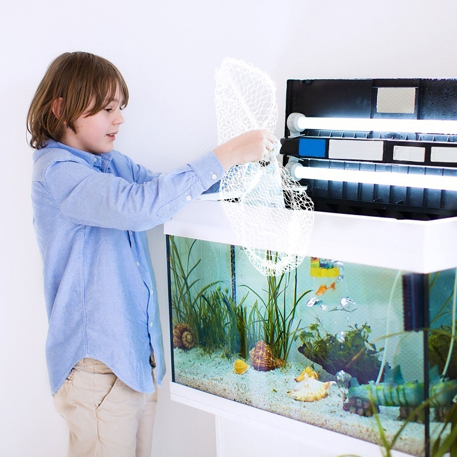 Screen Top Mesh - 水槽用ナイロン製トップカバー 40x20cm 魚タンク用メッシュスクリーンネット 魚の飛び跳ね防止用保護ナイロンネット 水槽用品