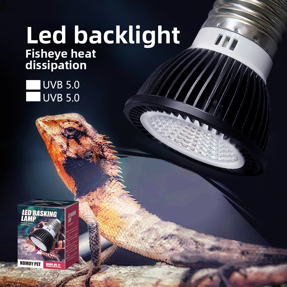 Vitamin D3 Reptile - NOMOY爬虫類UVB LED日光浴ランプ - フルスペクトル太陽光（フトアゴヒゲトカゲ＆カメ用）- ビタミンD3カルシウム吸収電球