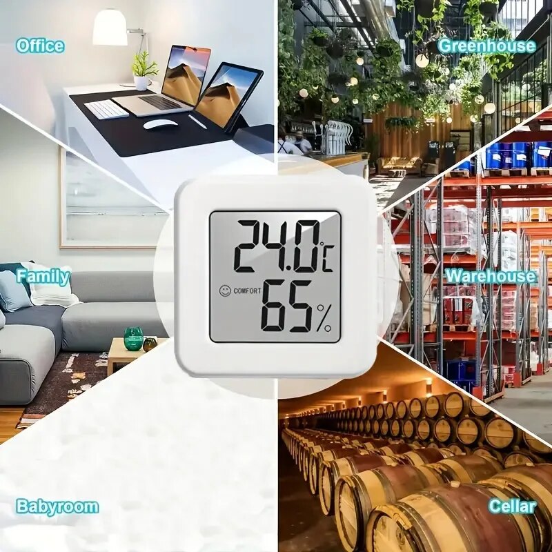 Digital Hygrometer Probe - デジタル湿度計温度計室内温度計温度ゲージミニ液晶気象ステーションセンサーホームルーム用湿度計