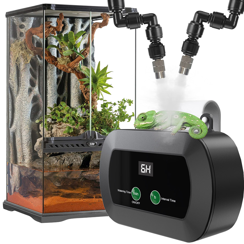 Misting Nozzle Reptile - スマート爬虫類ミストスプリンクラー 360度付き ° 調整可能なノズル付きテラリウム加湿器（カメレオン、ヘビ、カエル、カメ、トカゲ用）