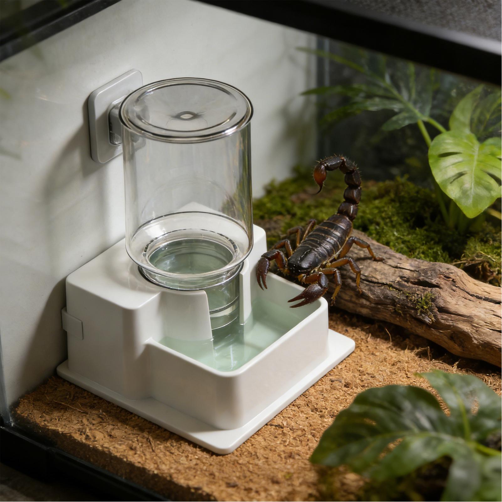 Water Dish Reptile - ヒゲトカゲ用自動給水器、テラリウム用ウォーターディッシュ、カメ用ウォーターディッシュ、ヤモリ用ドリンクディスペンサー、トカゲ、カメレオン、ヘビ、カエル用