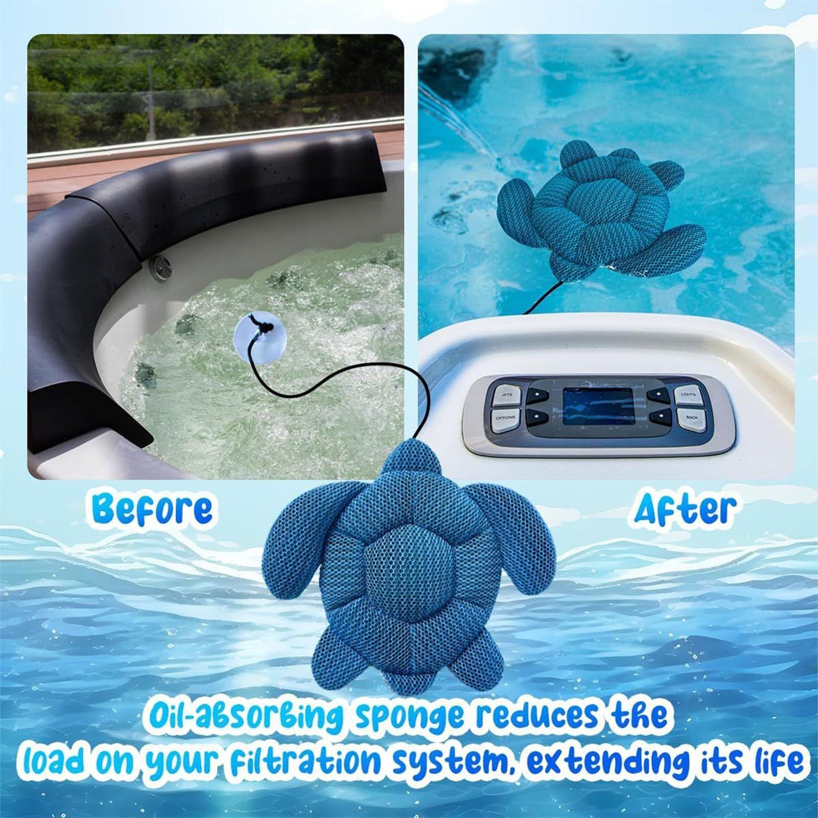 Water Dish Reptile - ホットタブスカム吸収剤再利用可能なスパ油吸収スポンジフローティングタートルスカムスキマーリムーバーフォームフィルター浴槽水クリーナー