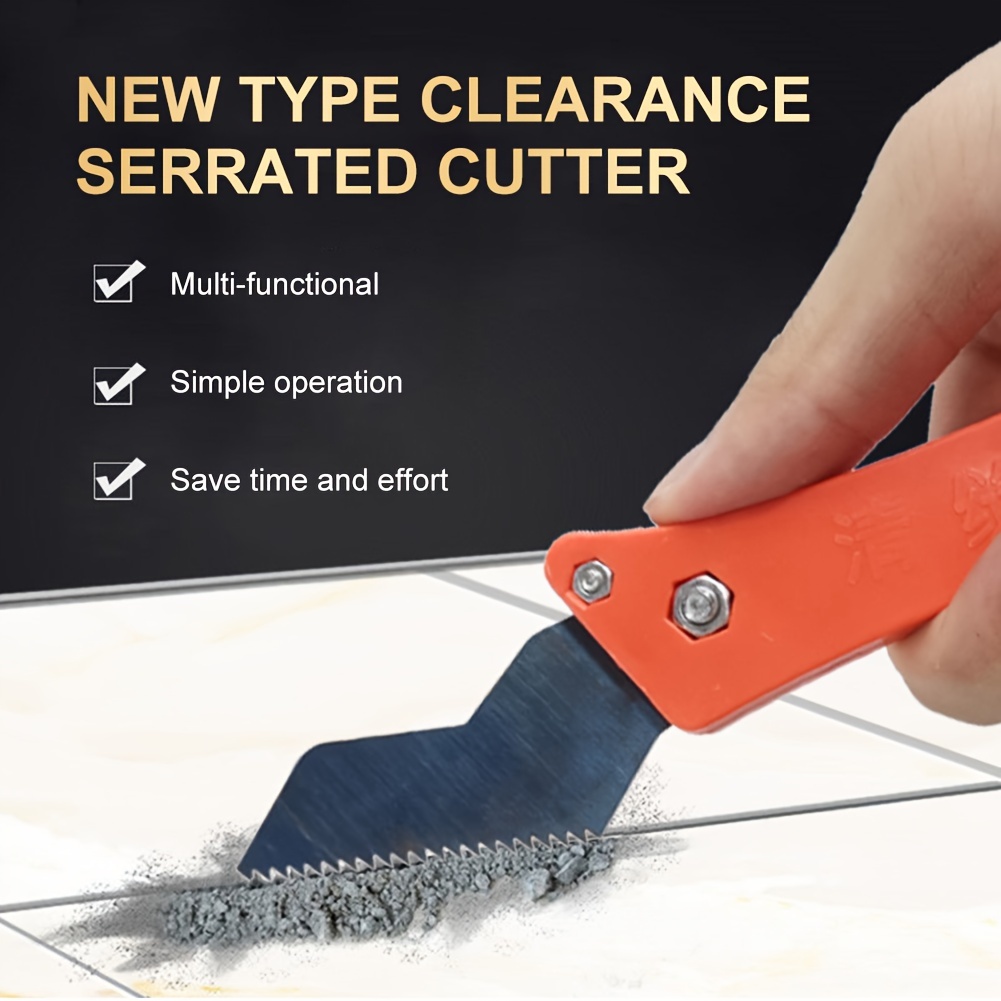 Ceramic Tile Floor - プロのセラミックタイルグラウトリムーバー鋸歯状シームクリーナータングステン鋼フックナイフ床壁シームセメントクリーニングツール