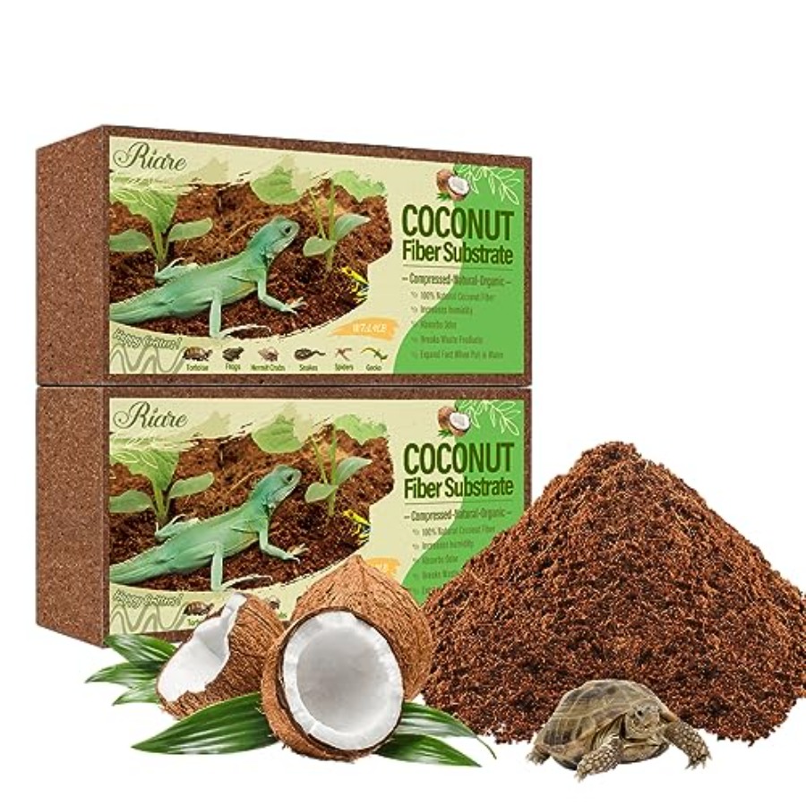 Substrate Coconut Fiber - 爬虫類用天然ココナッツ繊維基質 - プレミアム圧縮ココナッツ殻テラリウム敷材（爬虫類、亀、カエル、スネーク用）