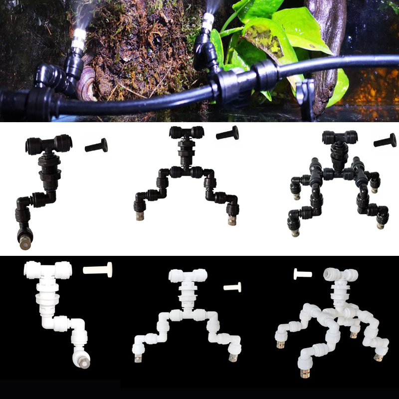 Misting Nozzle Reptile - ネブライザーミストスプリンクラーノズルペット爬虫類動物冷却 360 調整可能なアトマイザースプレー爬虫類噴霧器 4 ヘッド