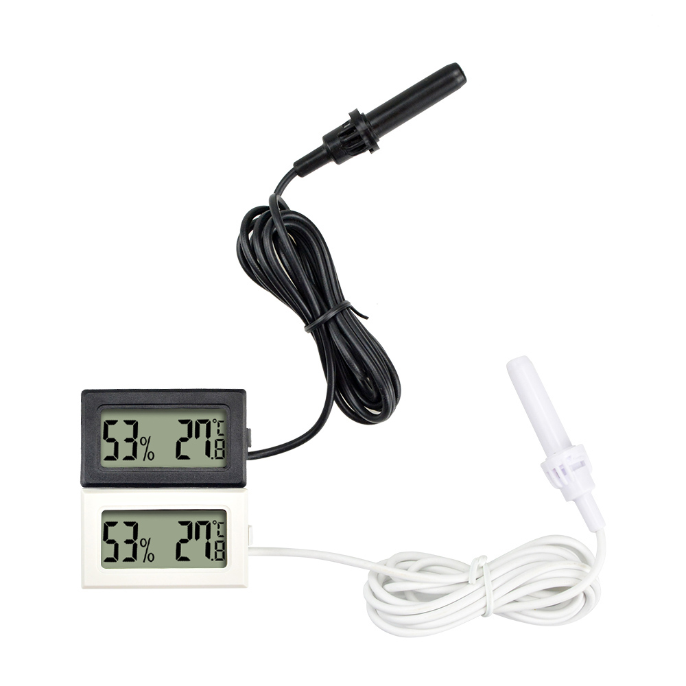 Digital Hygrometer Probe - 2 個ミニデジタル湿度計温度計ゲージプローブ Lcd ディスプレイ温度華氏湿度計インキュベータートカゲ用