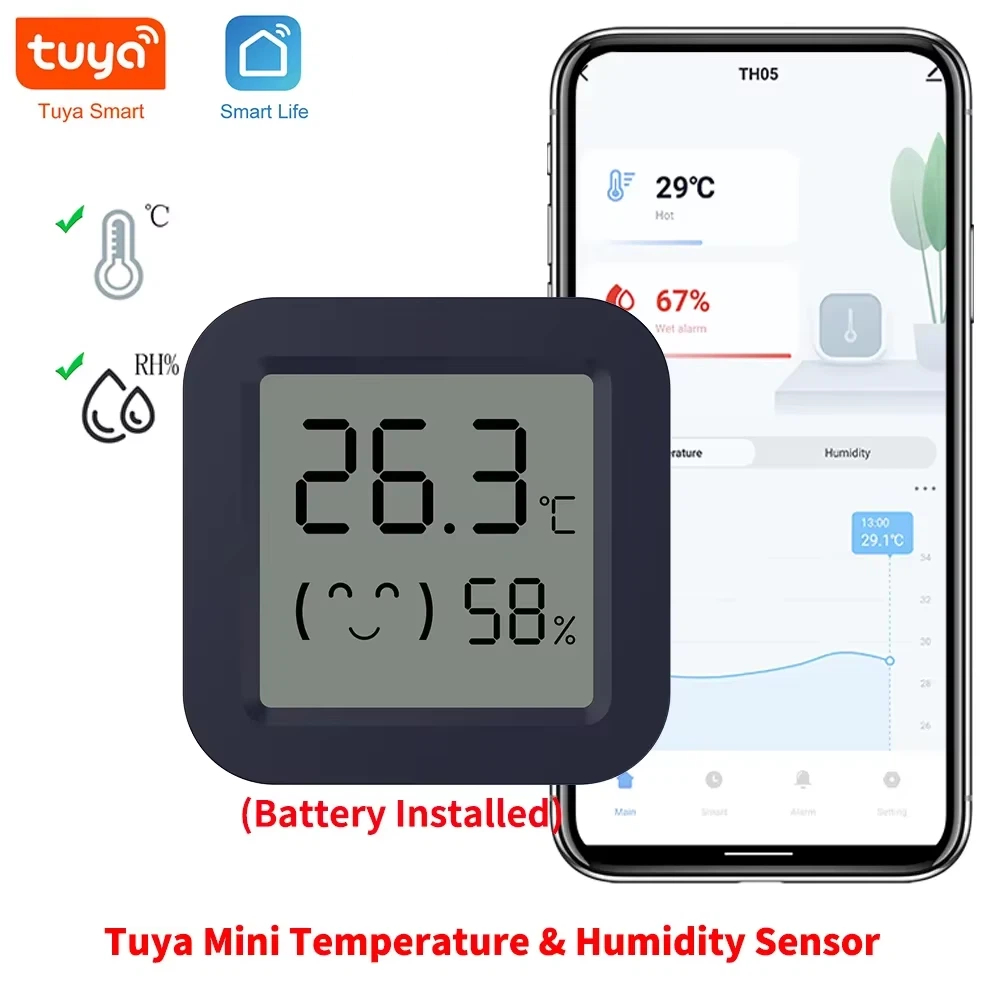 Digital Hygrometer Probe - BT 温度湿度センサー ミニ LCD スクリーン スマート