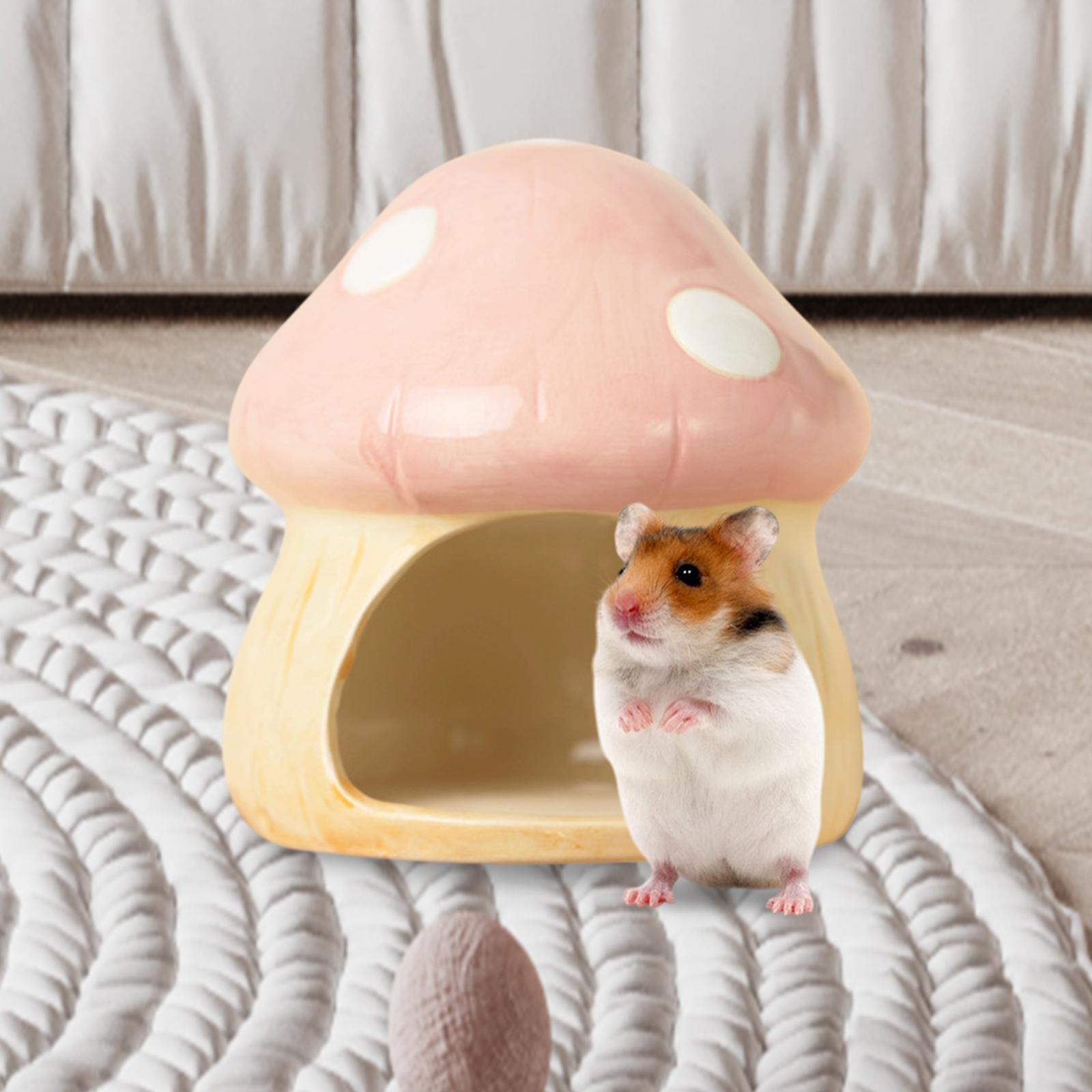 Hide Cave Ceramic - ハムスター用セラミック隠れ家洞窟、漫画モルモット、キノコ