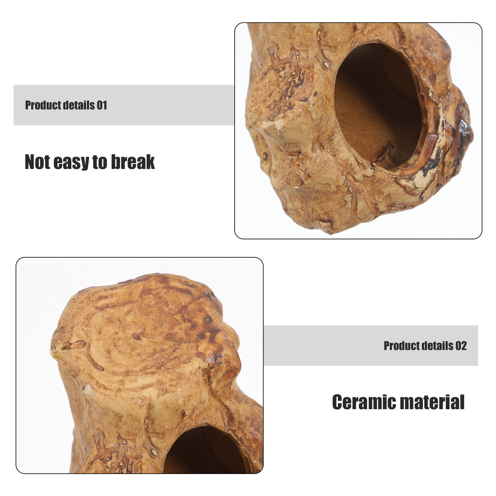 プレミアムセラミック製水槽用洞窟、魚タンク装飾、エビの隠れ家 - Hide Cave Ceramic のレビューと価格