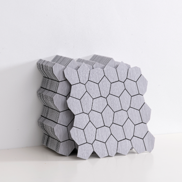 ミニマリスト六角形ブラッシュドシームモザイクウォールステッカ - Pvc Panel Background のレビューと価格