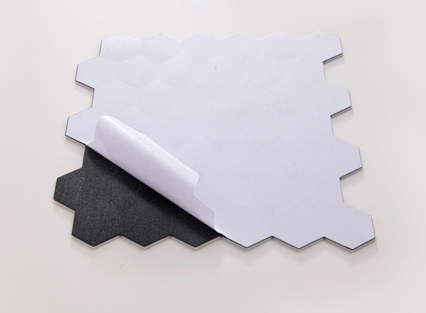 ミニマリスト六角形ブラッシュドシームモザイクウォールステッカ - Pvc Panel Background のレビューと価格