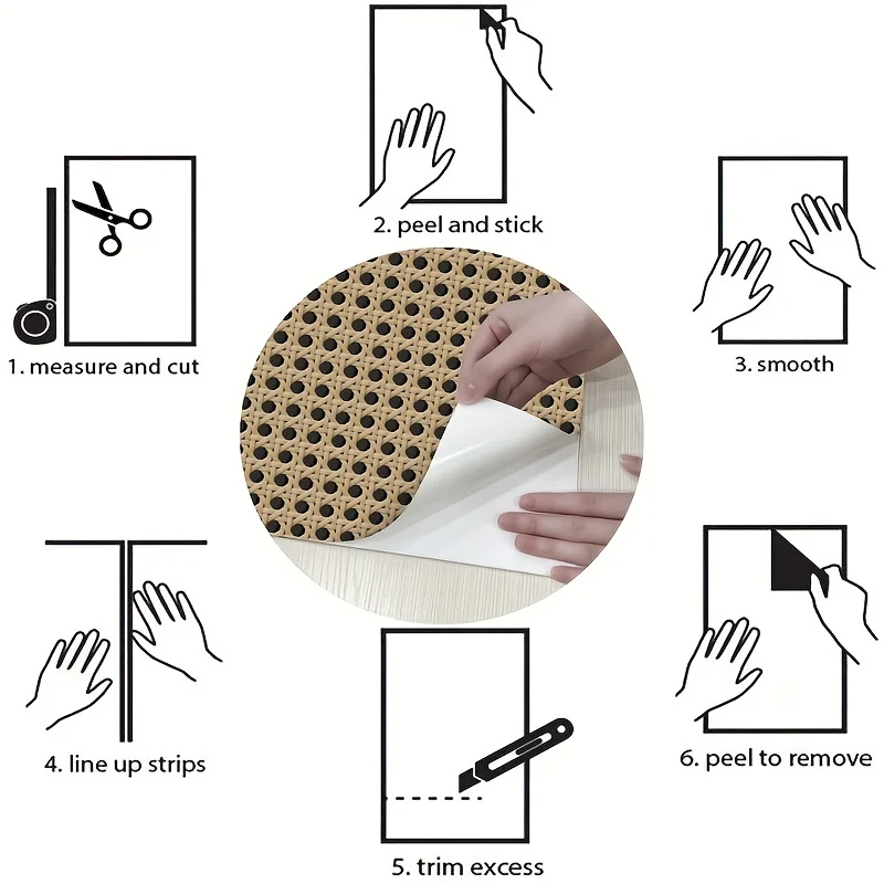 45 センチメートルレトロ籐パターン自己粘着寝室木目ステッカ - Pvc Panel Background のレビューと価格