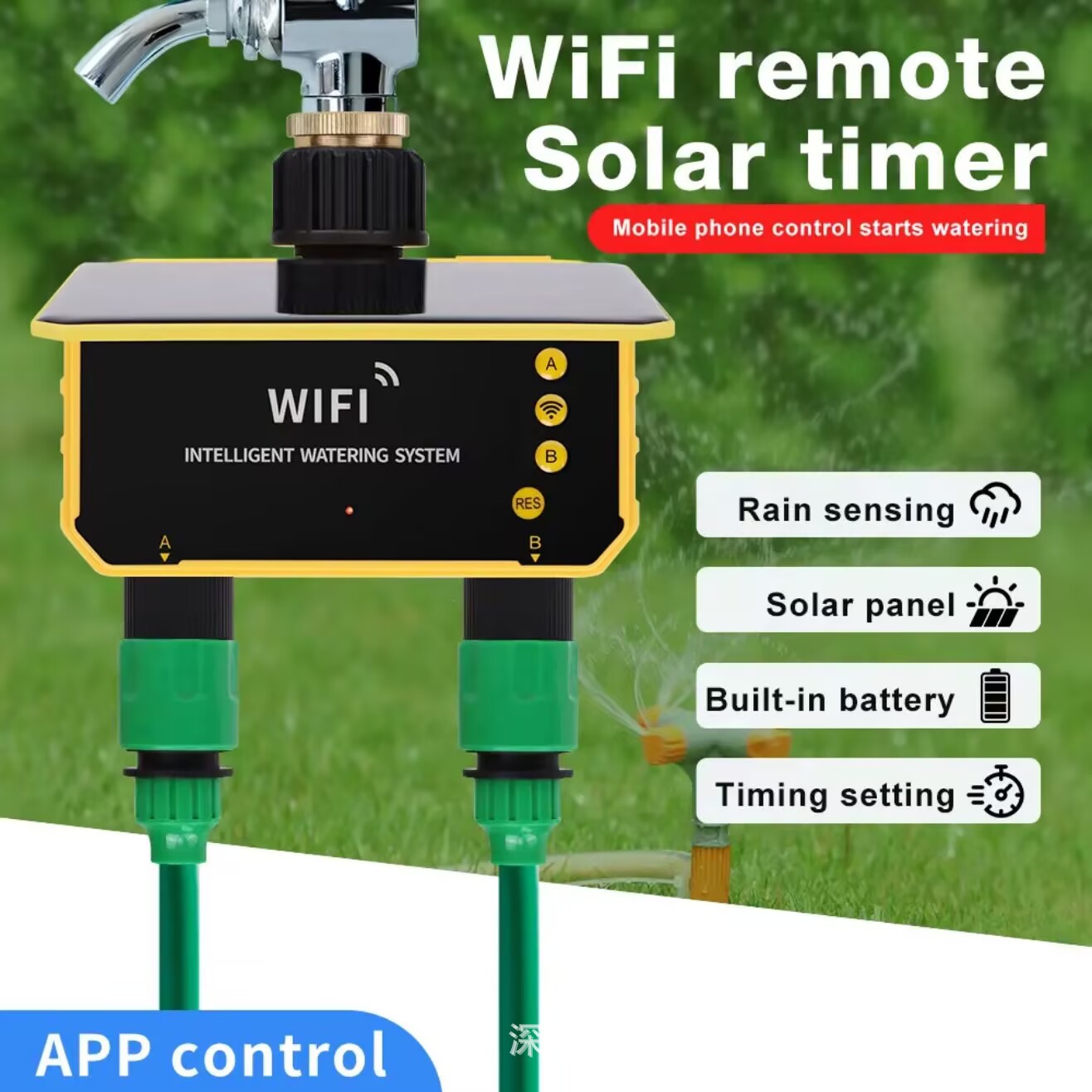 Tuya WiFiソーラーウォーターバルブ灌漑コントローラー - Timer Dual Outlet のレビューと価格