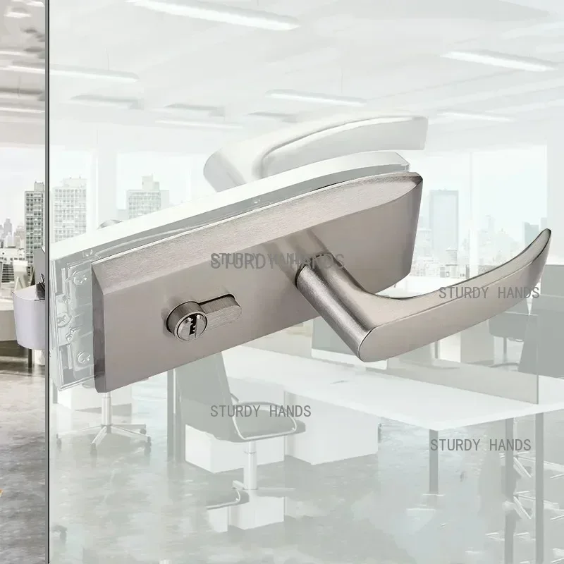 オフィスガラスドアロック浴室ステンレス鋼ハンドルドアロック寝 - Glass Door Hinge のレビューと価格
