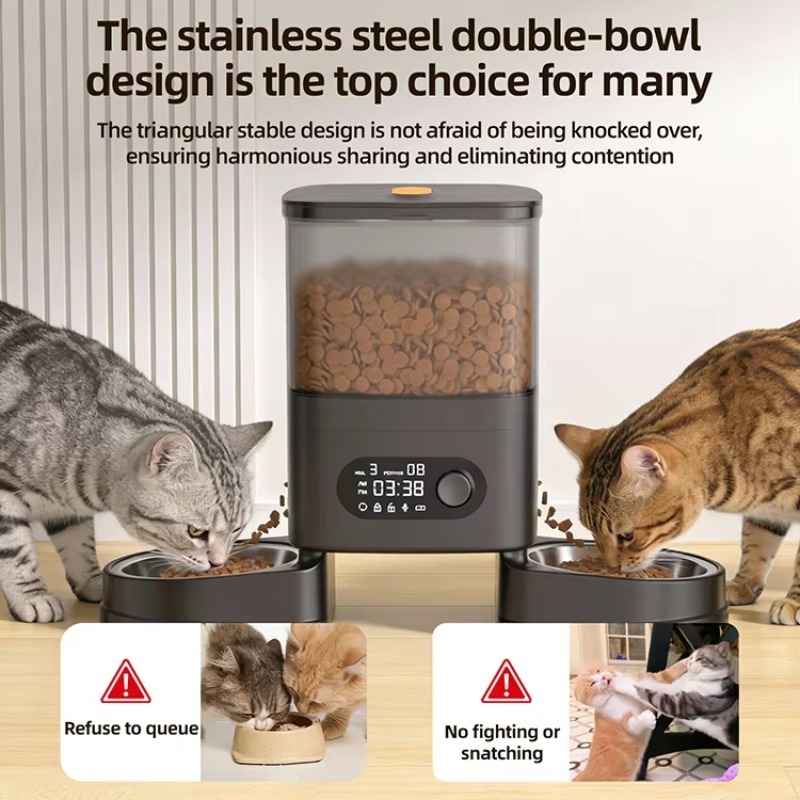 自動ペットフィーダー スマート猫犬用フードディスペンサー デ - Timer Dual Outlet のレビューと価格