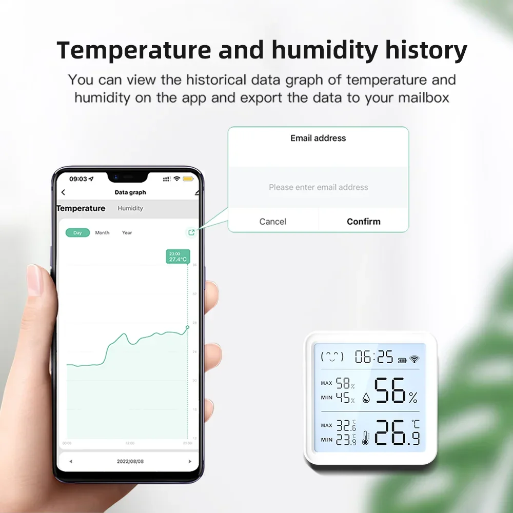 Tuya WiFi 温度湿度センサー スマートライフ用 バッ - Digital Hygrometer Probe のレビューと価格