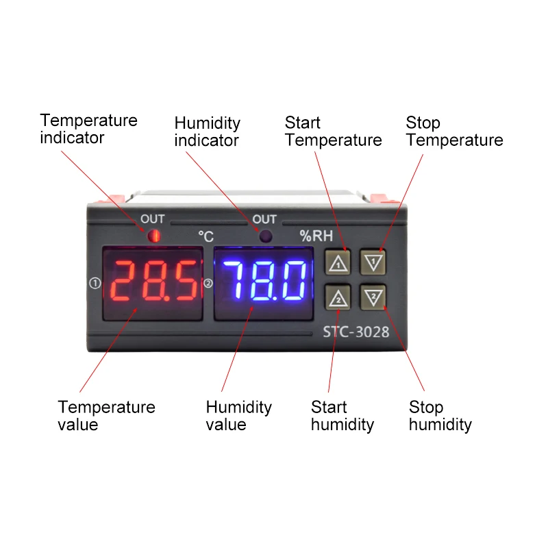 STC-3028 ledデジタルサーモスタット,温度および湿 - Digital Hygrometer Probe のレビューと価格
