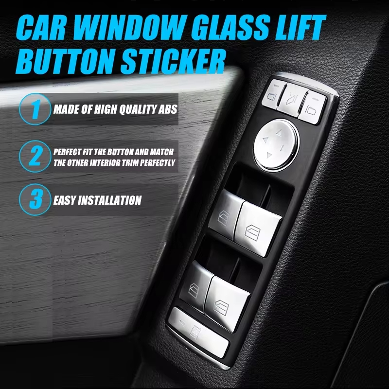 車の窓ガラスリフトボタンステッカースイッチパネルスタイリング - Glass Door Hinge のレビューと価格