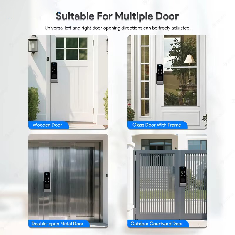 防水指紋ロック Tuya Wifi リモートコントロール B - Glass Door Hinge のレビューと価格
