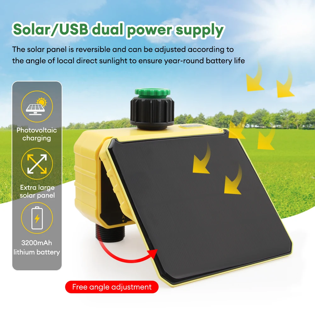 WiFi ソーラータイマー デュアルウォーターバルブ 2 つ - Timer Dual Outlet のレビューと価格
