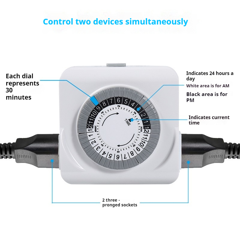 米国規格/プラグ規格 認証取得済み 2ピン メカニカル 2穴 - Timer Dual Outlet のレビューと価格