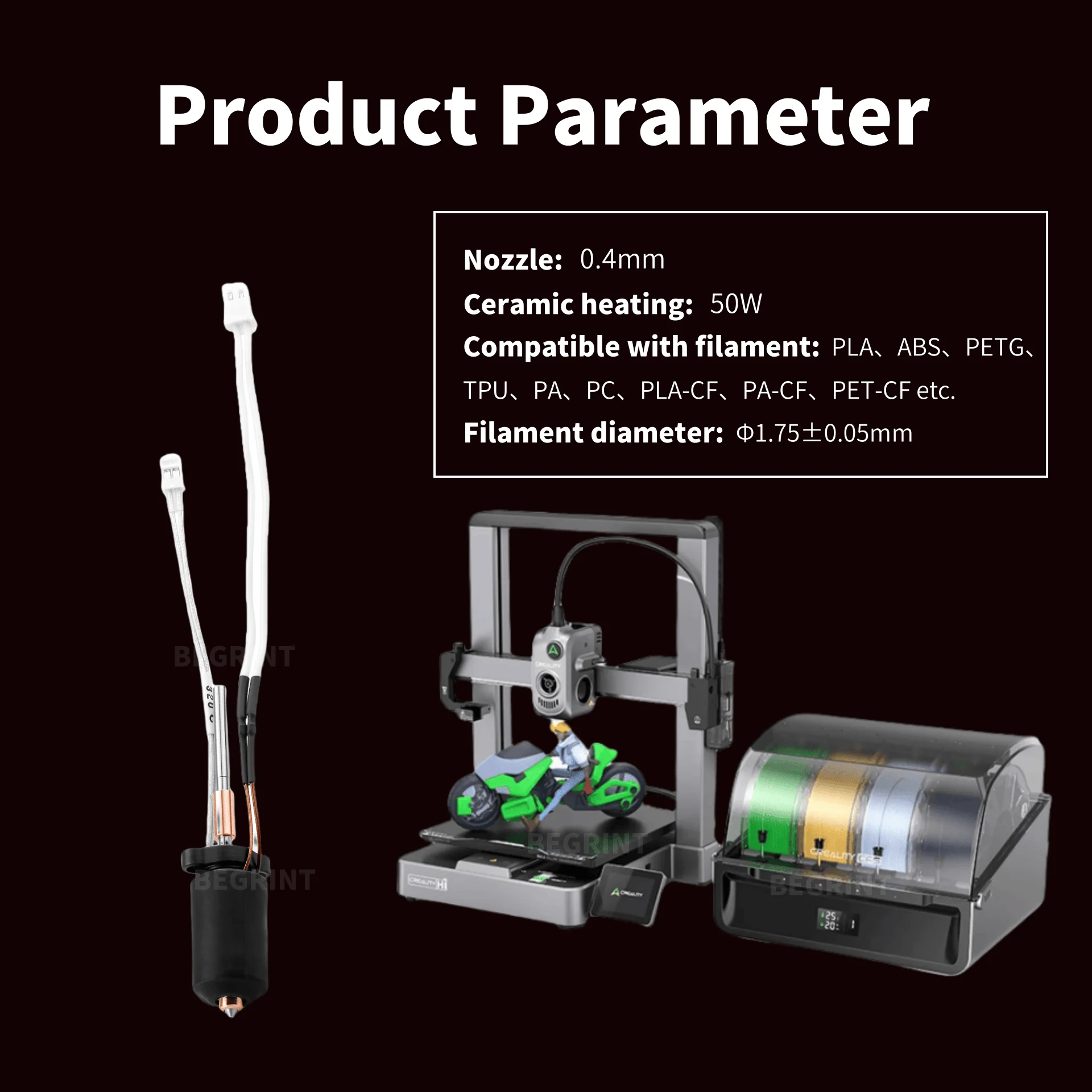 Creality Hi Hi Combo用高温セラミックヒー - Ceramic Heat Emitter のレビューと価格