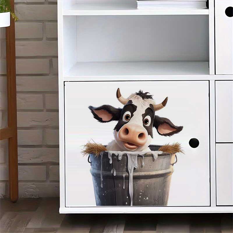 かわいい牛の壁ステッカー自己粘着壁紙寝室子供部屋動物壁画背景 - Pvc Panel Background のレビューと価格