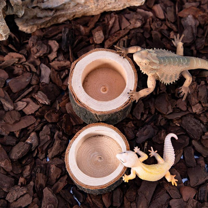カメ水皿爬虫類給餌皿天然木デザイン水族館の装飾両生類生息地ア - Water Dish Reptile のレビューと価格