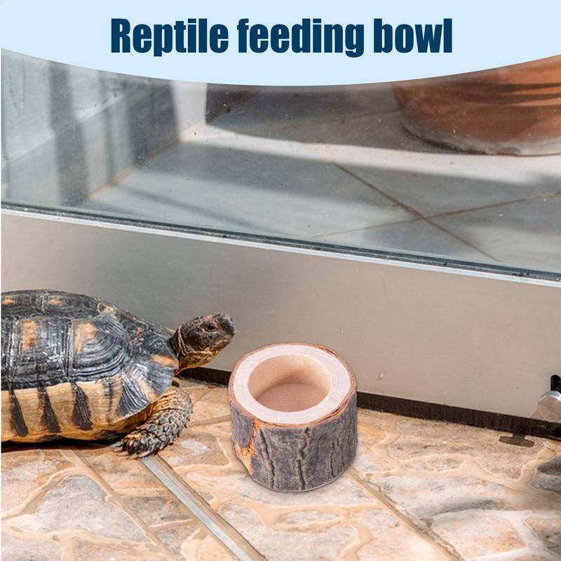 カメ水皿爬虫類給餌皿天然木デザイン水族館の装飾両生類生息地ア - Water Dish Reptile のレビューと価格