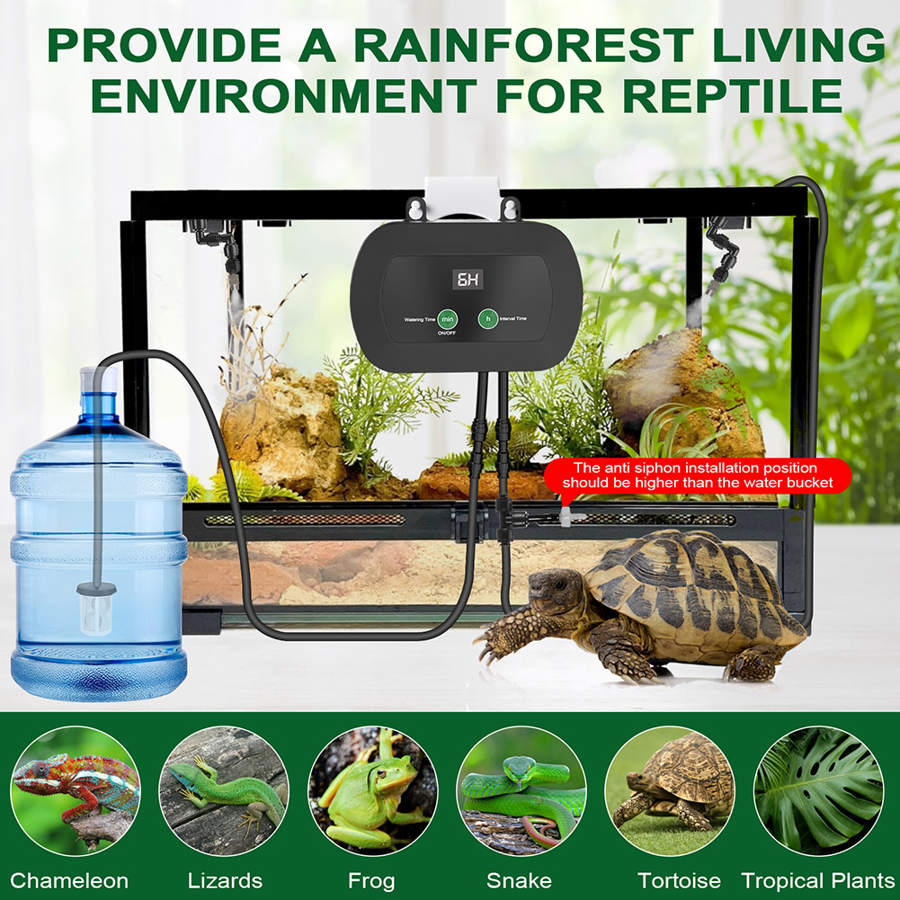 スマート爬虫類ミストスプリンクラー 360度付き ° 調整可 - Misting Nozzle Reptile のレビューと価格