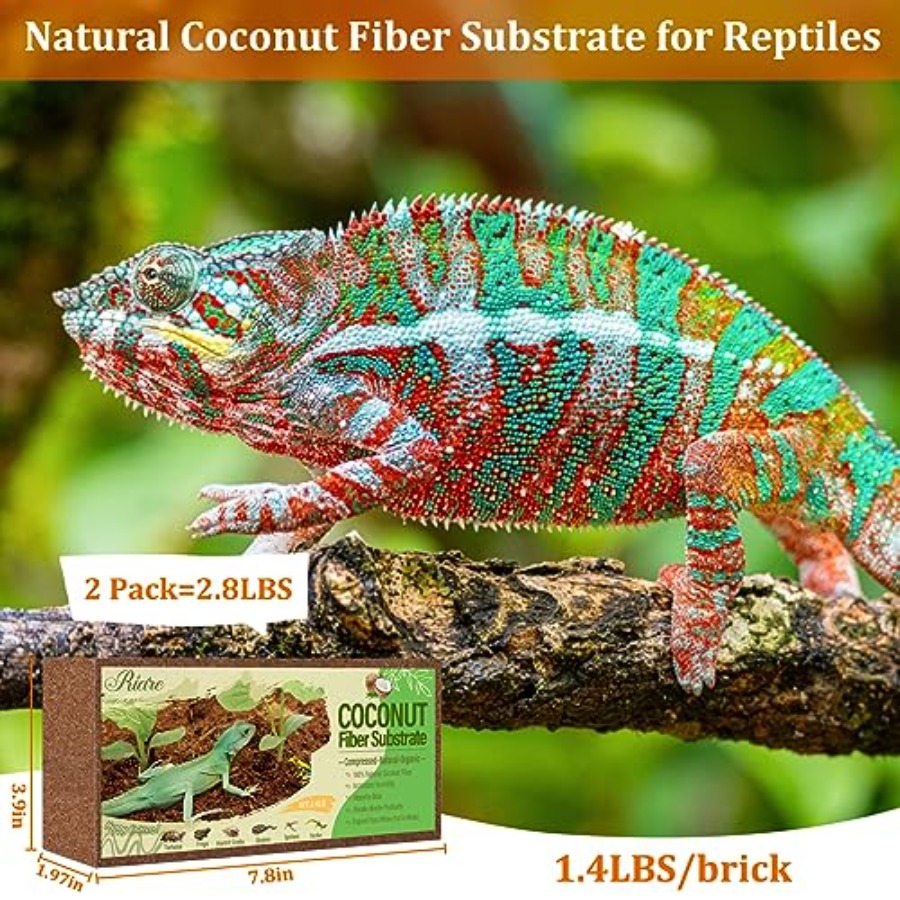 爬虫類用天然ココナッツ繊維基質 - プレミアム圧縮ココナッツ - Substrate Coconut Fiber のレビューと価格