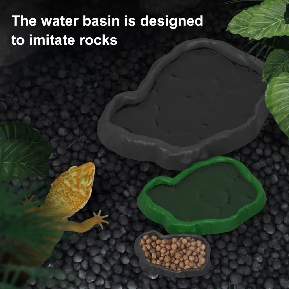 爬虫類フィーダープラスチック模造岩デザイン食品と水皿フィーダ - Water Dish Reptile のレビューと価格