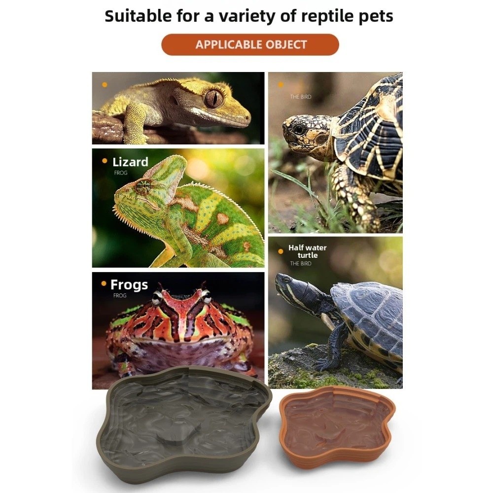 新しいプラスチック製のカメ用水盤、両面使用可能な段付きデザイ - Water Dish Reptile のレビューと価格