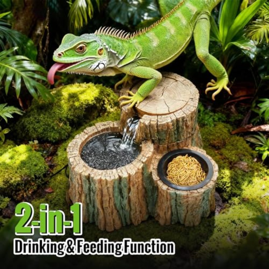 2 in 1 爬虫類用ウォーターファウンテン フードディッシ - Water Dish Reptile のレビューと価格